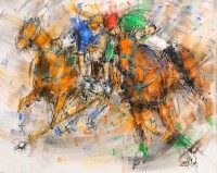 Zahid Saleem, 18 x 24 Inch, Acrylic on Canvas, Polo Painting, AC-ZS-209